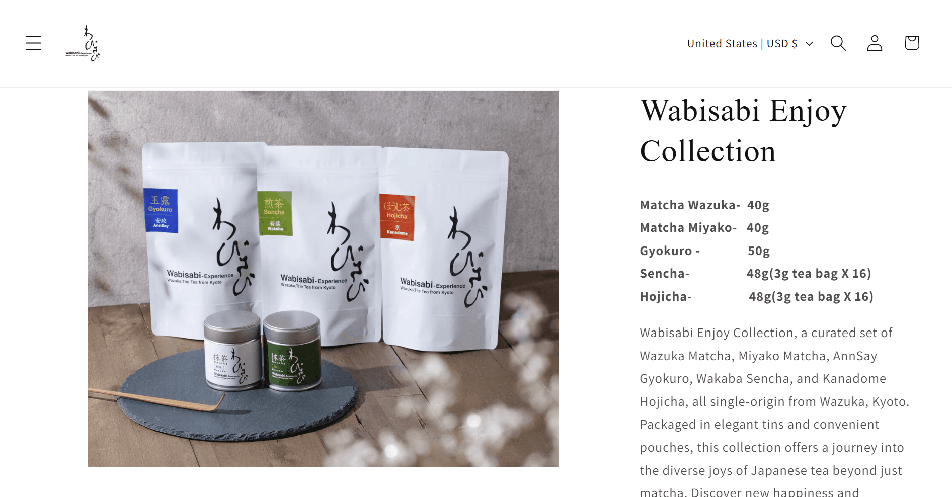 Wabisabi-Experience - Productページ